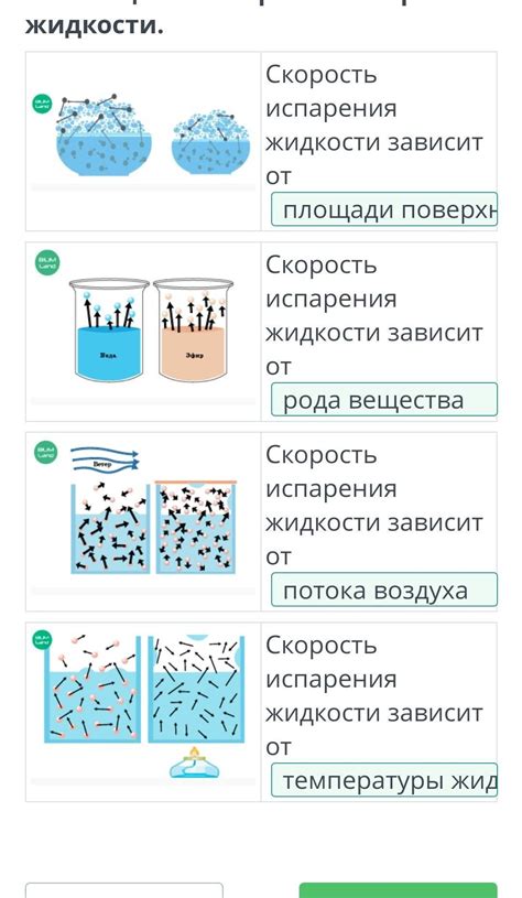 Влияние мг на испарение жидкости