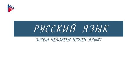 Зачем нам русский язык?