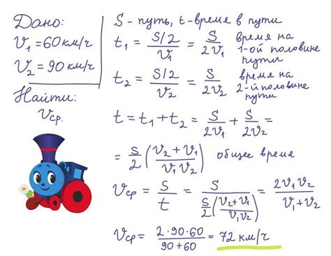 Известные данные для расчета средней скорости