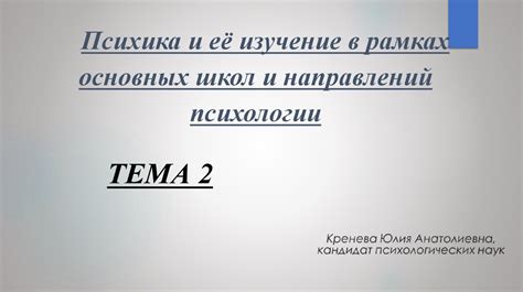 Изучение современных направлений психологии