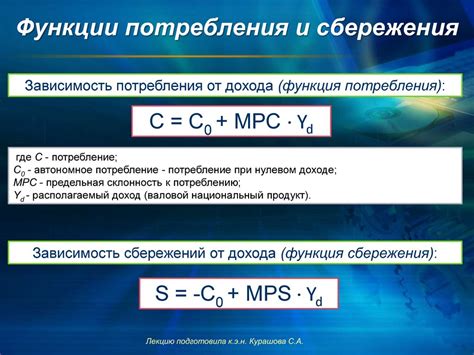 Использование личного дохода и располагаемого дохода