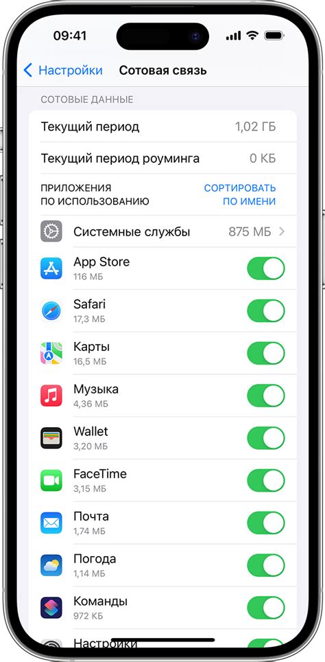 Использование роуминга данных на iPhone