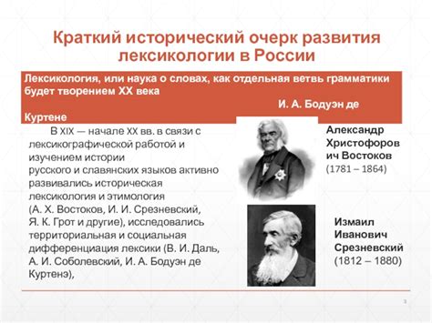 История развития лексикологии в России