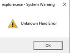 Как избавиться от ошибки "unknown hard error"