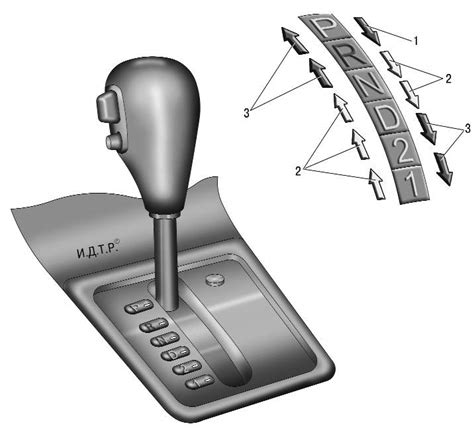 Кнопка на рычаге автоматической коробки передач
