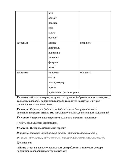 Конспект по изучению омонимов в третьем классе