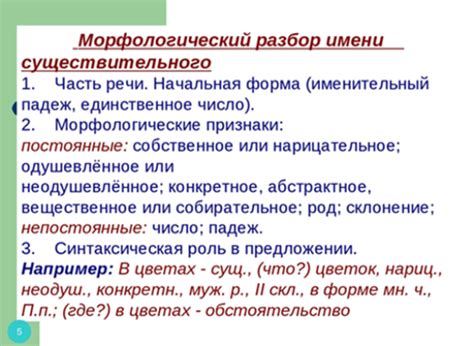 Общее понятие о морфологическом разборе