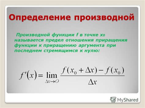 Определение понятия производная