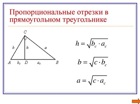 Определение среднего геометрического в прямоугольном треугольнике