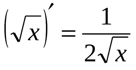 Особенности производной корня из х