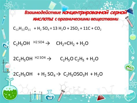 Особенности реакции серной кислоты с различными веществами