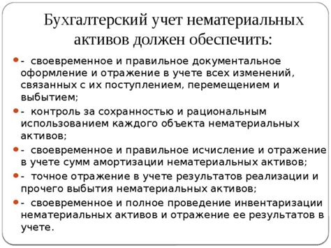 Отражение нематериальных активов в отчетности и их влияние на финансовый результат