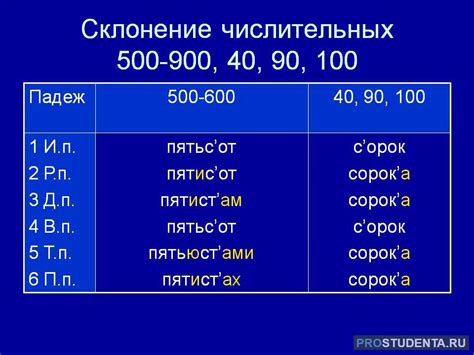 Примеры использования числительных