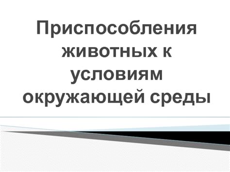 Приспособляемость к окружающей среде