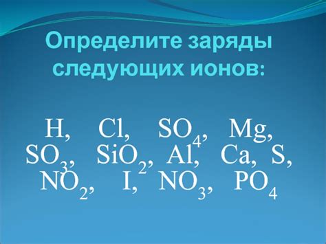 Проверить заряды ионов