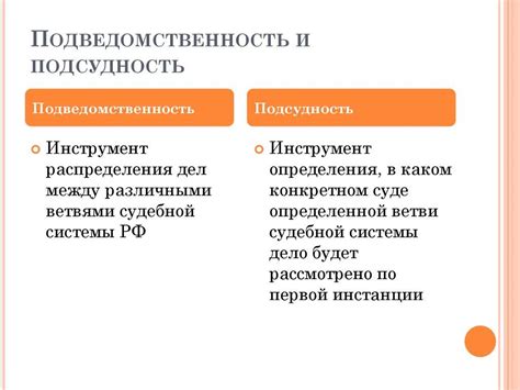 Различия между подведомственностью и