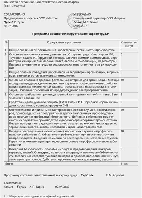 Разработка адаптированного плана инструктажа