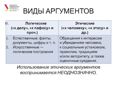 Рассмотрение этических аргументов