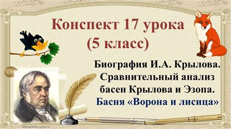 Роли героев в баснях Крылова и Эзопа