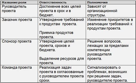 Роли и обязанности в проекте