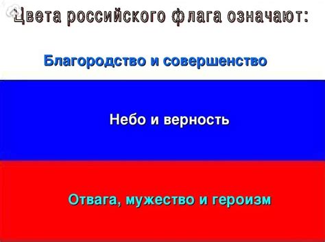 Российский флаг: значение цветов на английском языке