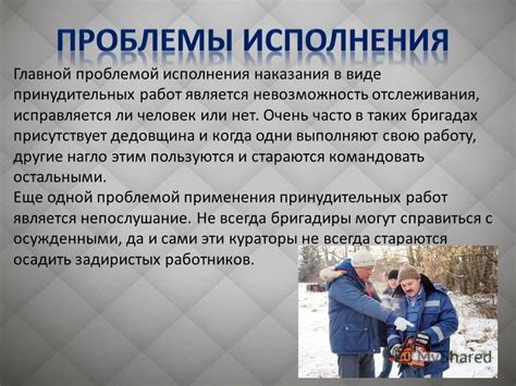 Современная практика применения принудительных работ