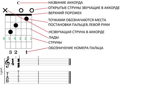 Табулатура для аккордов am c g