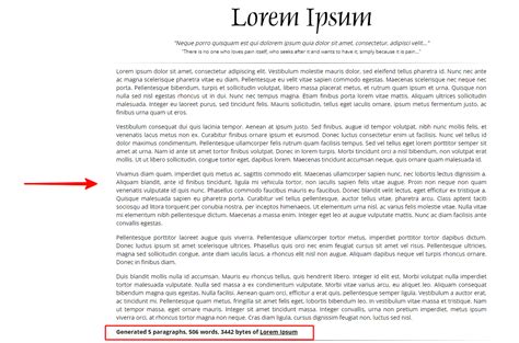 Lorem ipsum - это несловарное слово